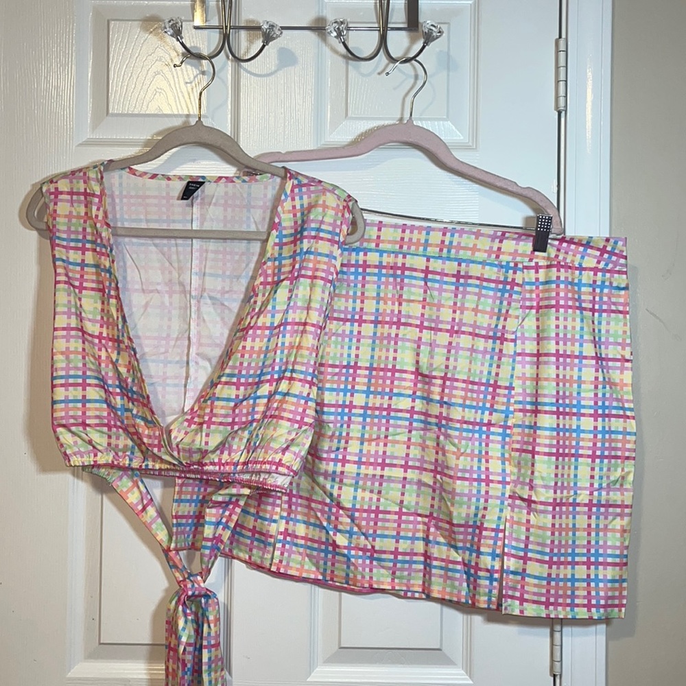 Colorful Two piece plaid Set!
